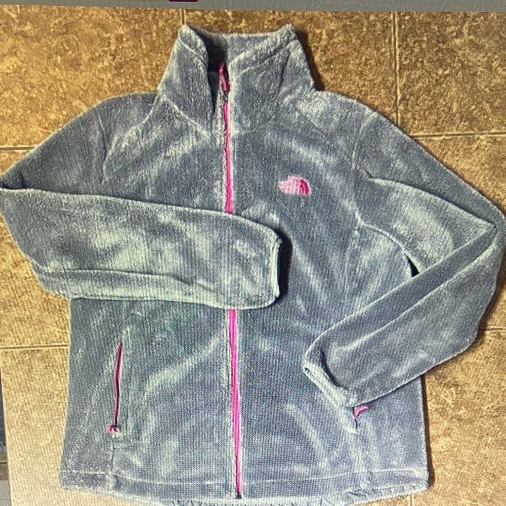 The North Face Charcoal Fleece with Magenta Details